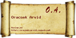 Oracsek Arvid névjegykártya